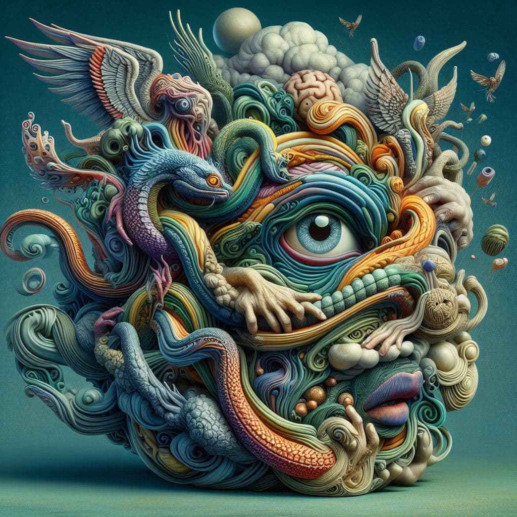 AI generated: Surrealist 3D Sculpture: Create a surrealist 3D sculpture that combines realistic and fantastical el...