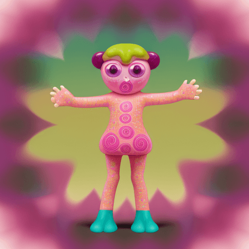 AI generated: kaleidoscope sour strip sweets in a landscape orientation standing on two small feet, it has small h...