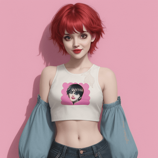 AI generated: manic pixie dream girl crop top