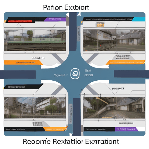 AI generated: scheme, platform, extensions, 3 cards on the platform, extension