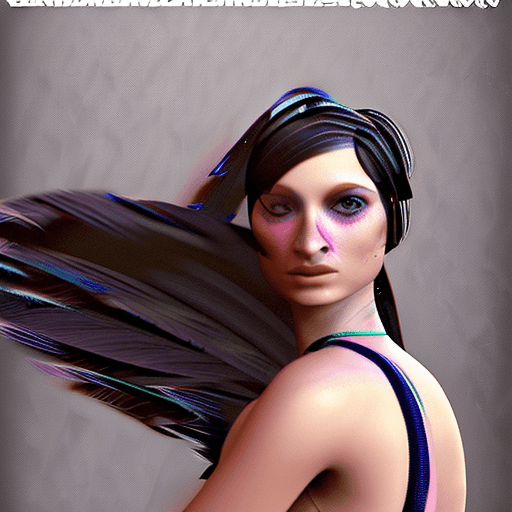 AI generated: octane render, (dark indigo theme:0.7) , shot from side of a (Young Woman, skinny, fit, small breast...