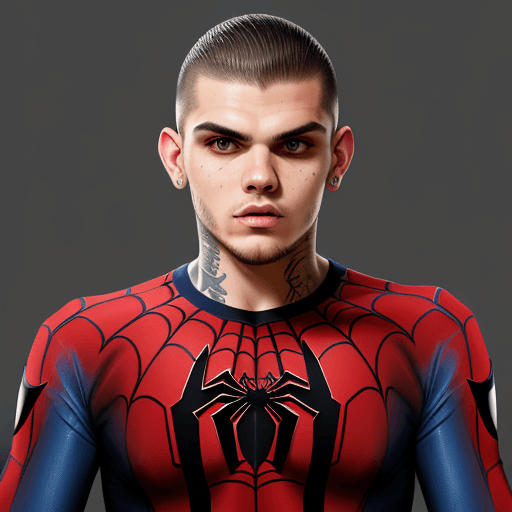 AI generated: Hyper realistic Mauro Icardi dressed in a Spiderman costume