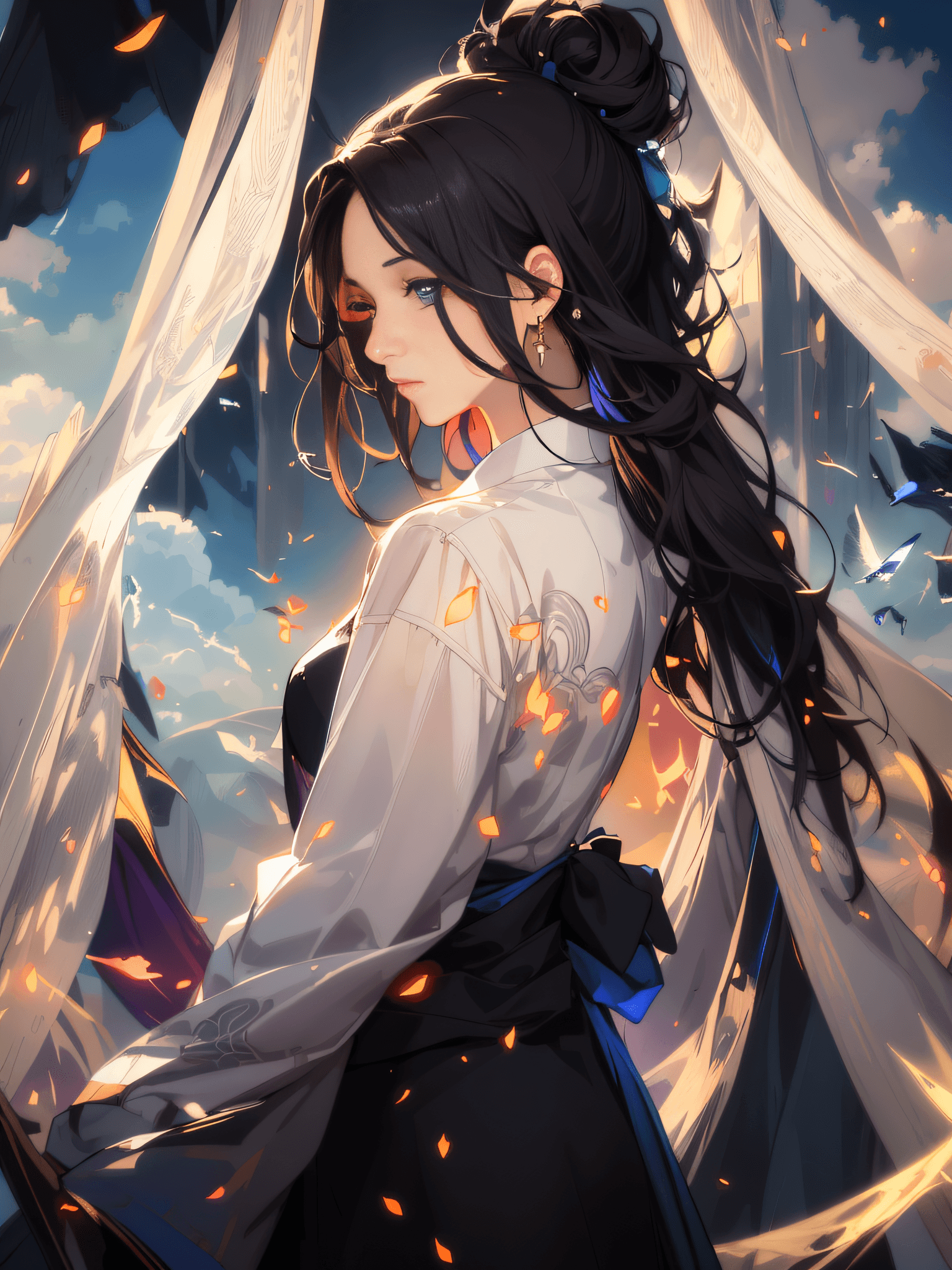 AI generated: (masterpiece, finely detailed beautiful eyes: 1.2), ultra-detailed, illustration, A mysterious and m...