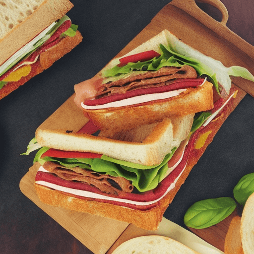 AI generated: Une femme mange un sandwich