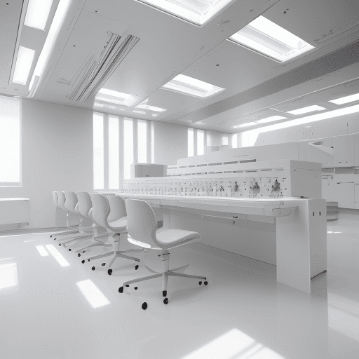 AI generated: (white:1.5) laboratory, high-tech laboratory, futuristic design style, (sci-fi:1.5), clean lines, sp...