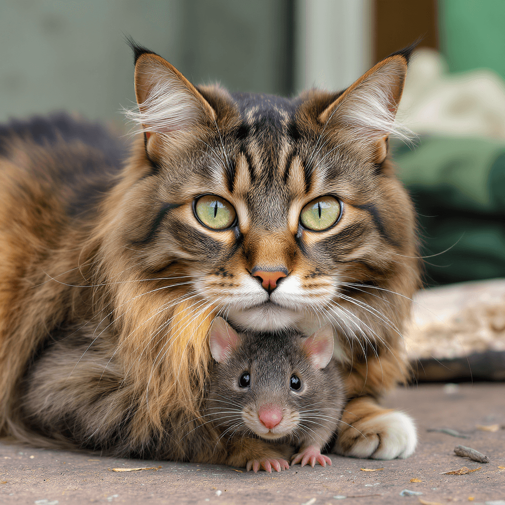 AI generated: cat with rat