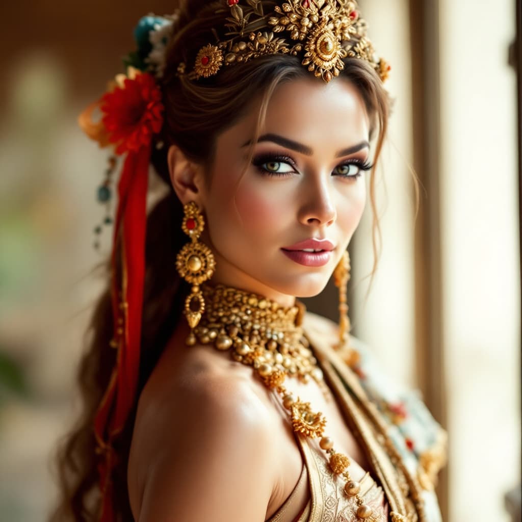 AI generated: Carmen Electra in traditional Thai clothes.