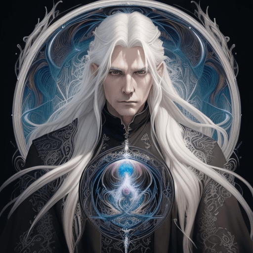 AI generated: white male white hair Concept art portrait by Terese Nielsen, Brom, Miho Hirano, hyperdetailed intri...
