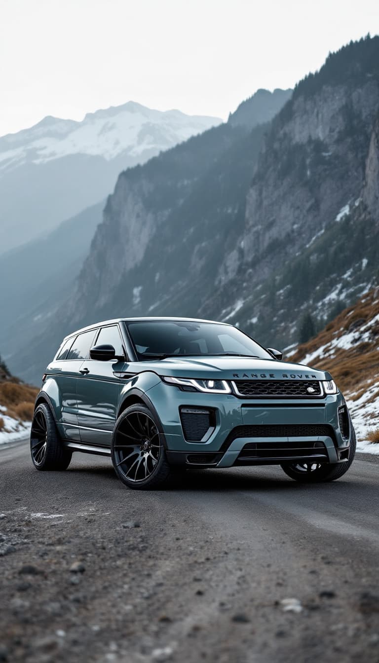 AI generated: modifiye tarzında karlı bir yolda giden 2012 model gri renk 34 MDA 600 Plakalı tek kapı Range Rover ...