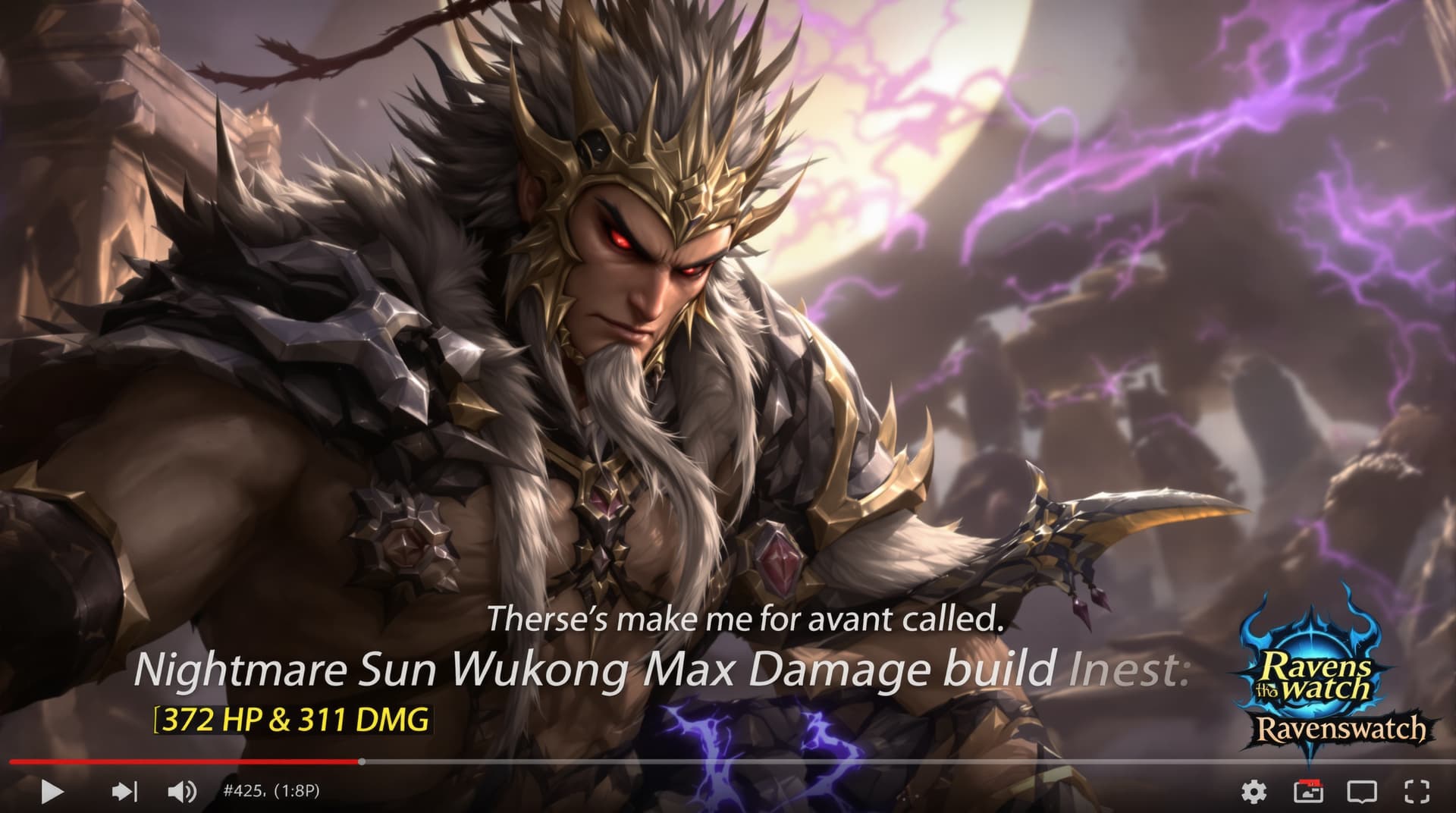AI generated: There's a game called Ravenswatch.
Please make me a YouTube preview of the video "Nightmare Sun Wuk...