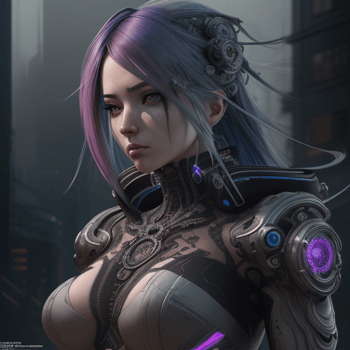 AI generated: Hyper detailed cyber style, extreme realistic details. (colorful hair), concept art, intricate detai...