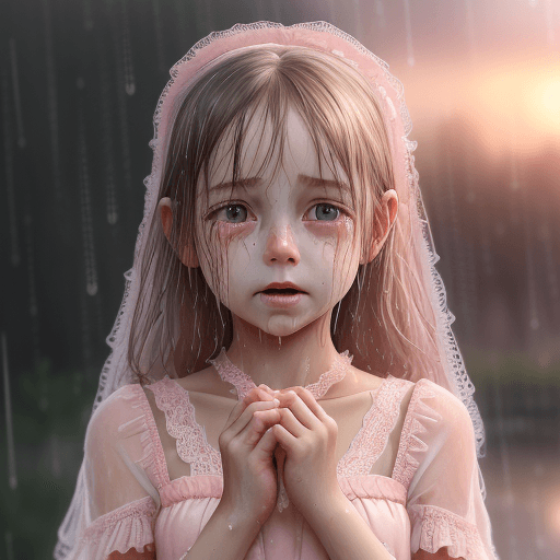 AI generated: A cute girl in a pink lace dress, in the style of hyperrealism and photorealism, UHD image, soft-foc...