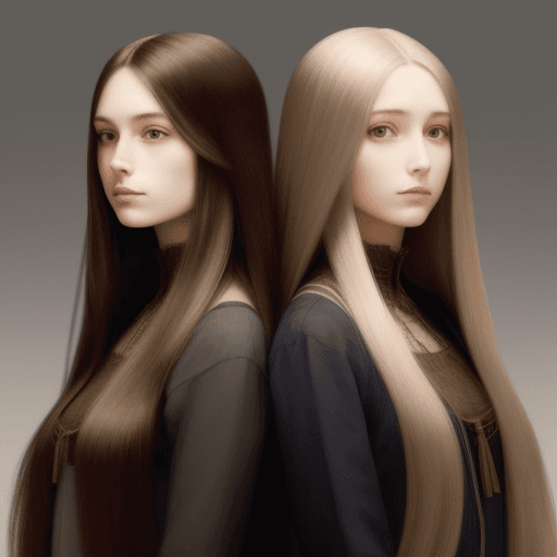 AI generated: two women with much long hair