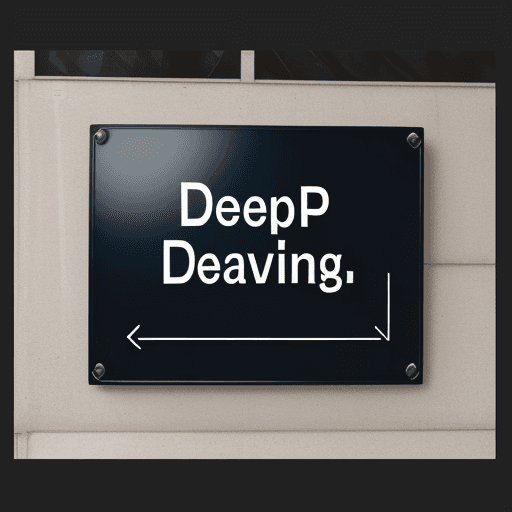 AI generated: Image of a sign with "Deep learning" text on it

