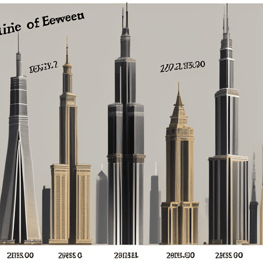 AI generated: height of famous building in value chart. #big-ben #eiffel-tower #empire-state-building #shanghai-to...