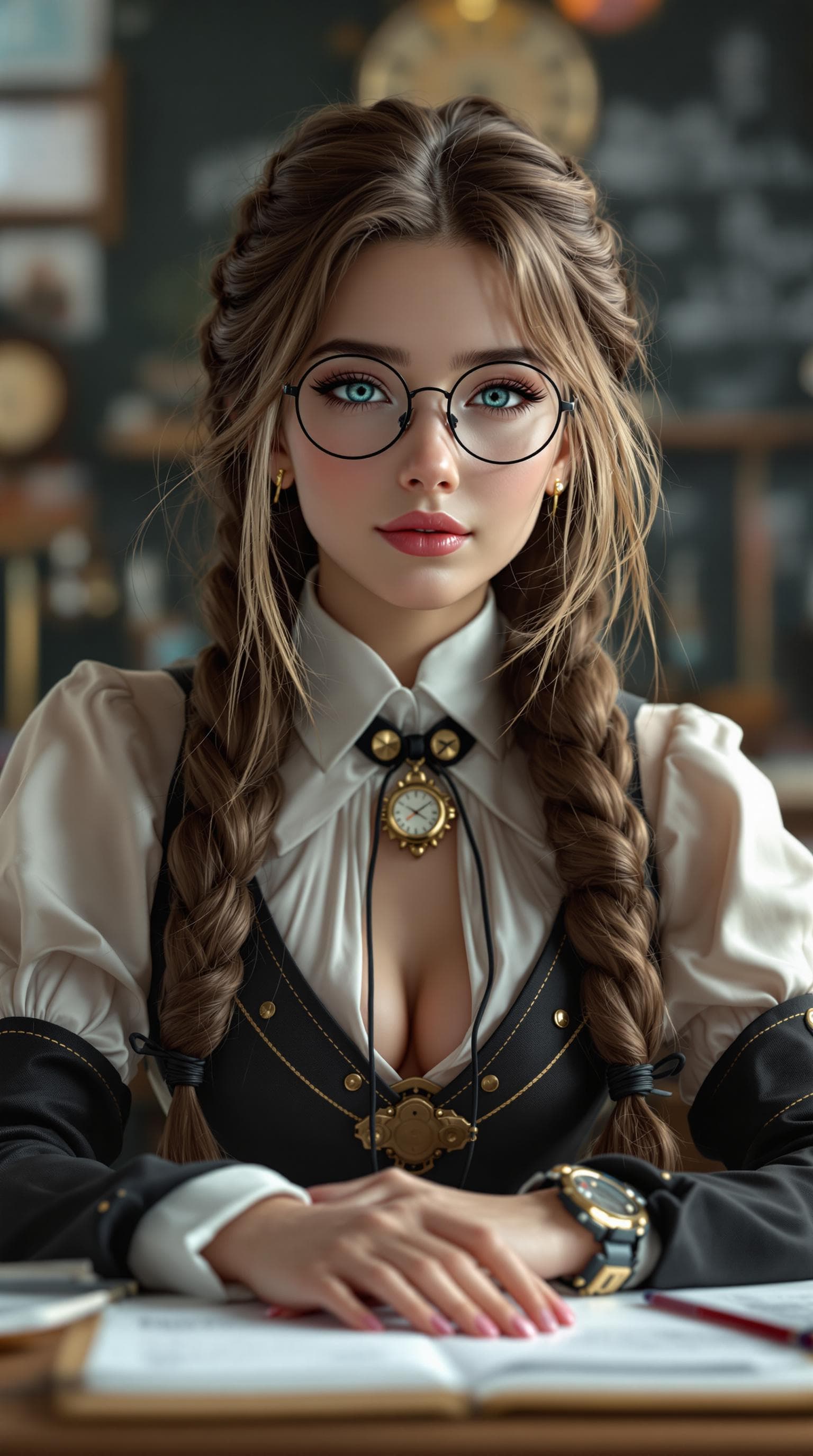 AI generated: a professional photo of a exceptionally beautiful 18 year girl in the world, in a highly detailed, f...