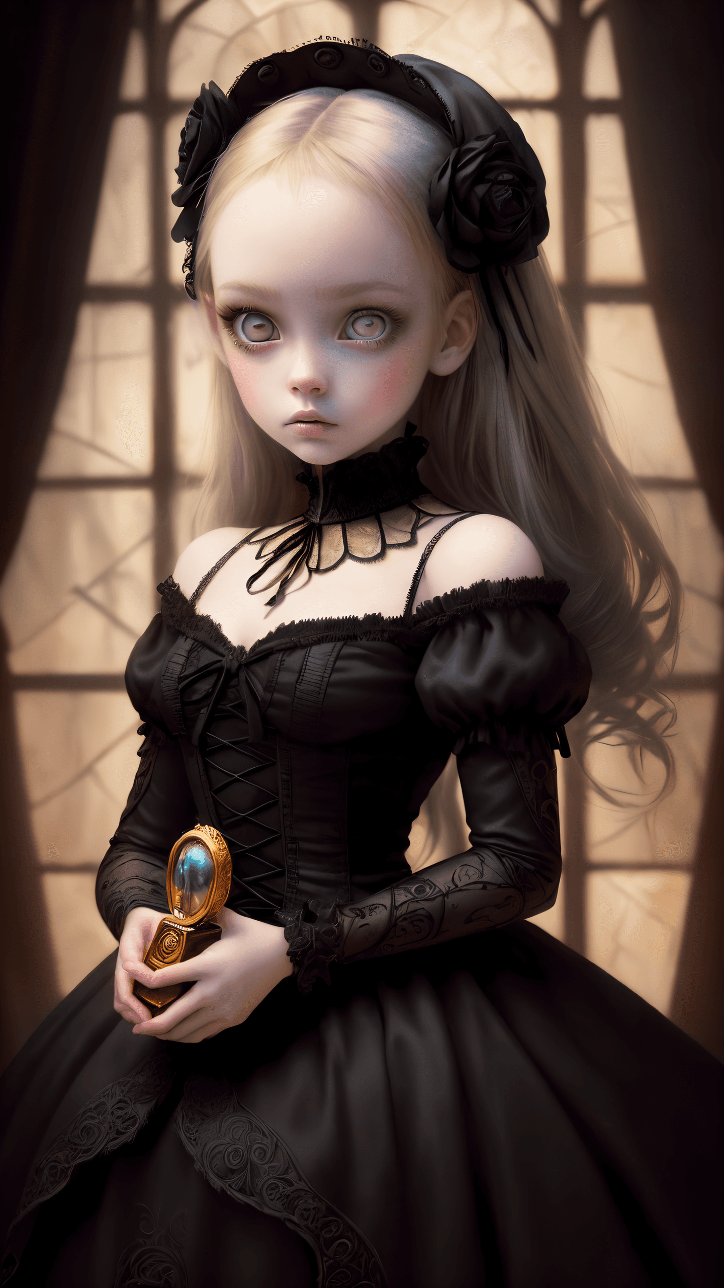 AI generated: (Masterpiece, Best quality , award winning image:1.2), Style of Jasmine Becket-Griffith , 1 girl, go...