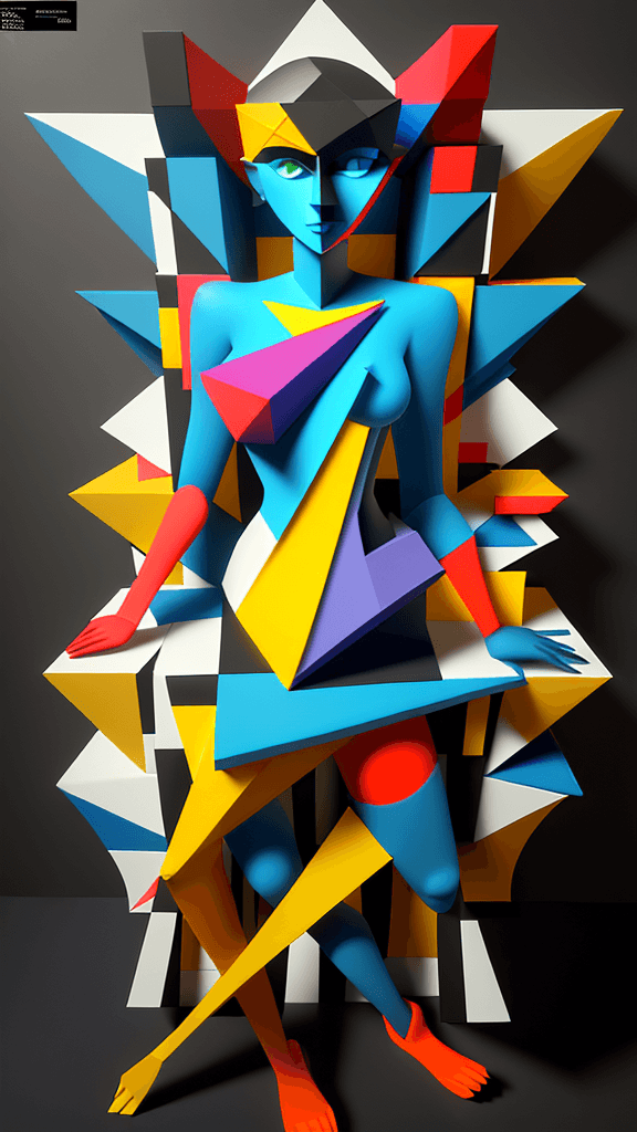 AI generated: rfktrstyle 3D Cubistpaper"An artistic visionary harnessing the essence of creativity, merging intric...