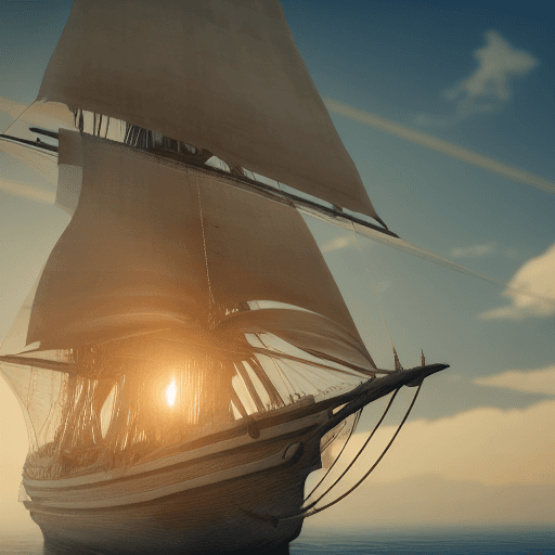 AI generated: Photo of a ultra realistic sailing ship, dramatic light, pale sunrise, cinematic lighting, battered,...
