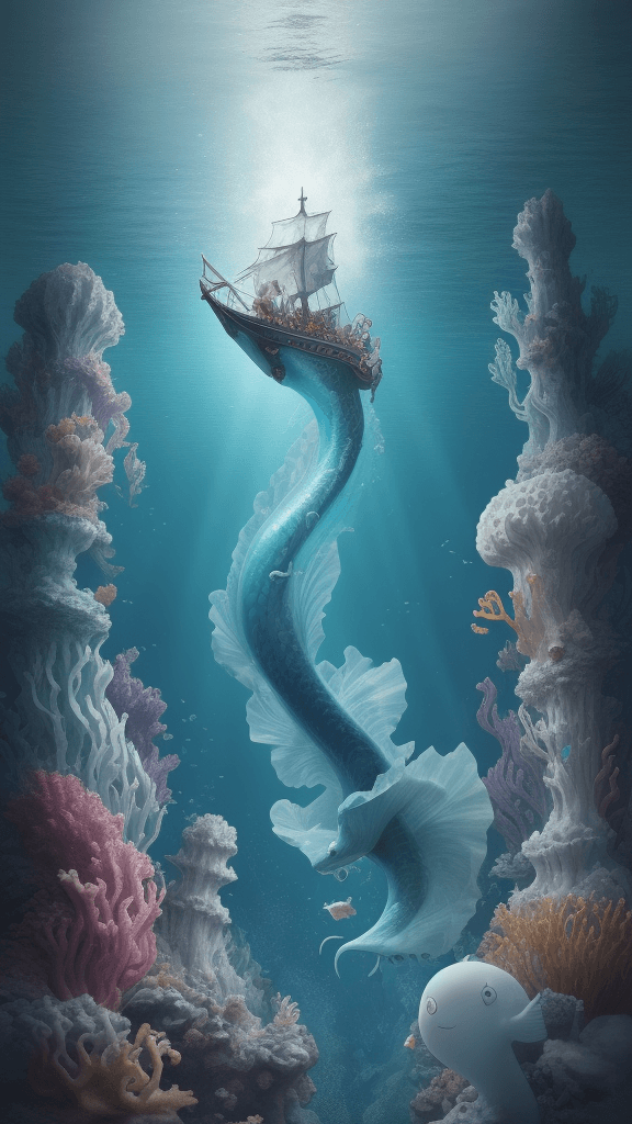 AI generated: in a sea, Neiked, lure, rococo, Sixy, Upksirt, Smoltets, one man