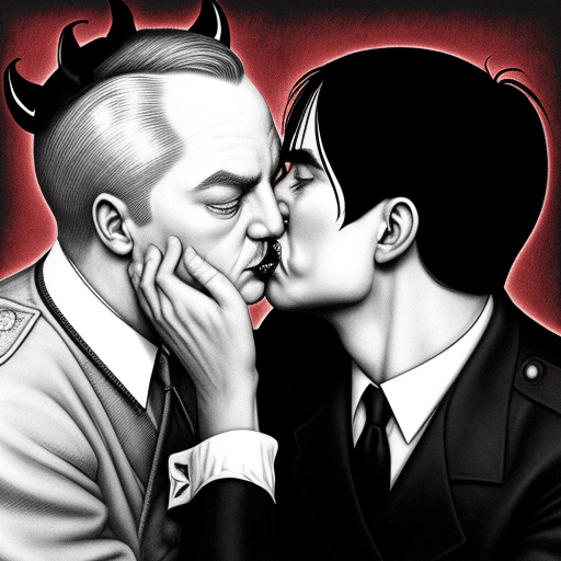 AI generated: satan gay kissing hittler

