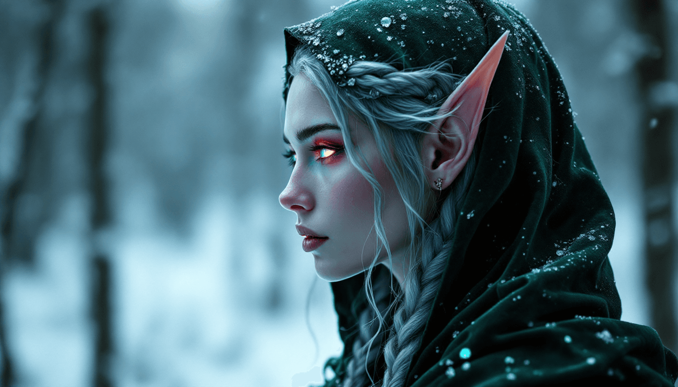 AI generated: ultra realistic side profile of an elven woman inspired by Aphrodite, sharp greek nose, elegant jawl...