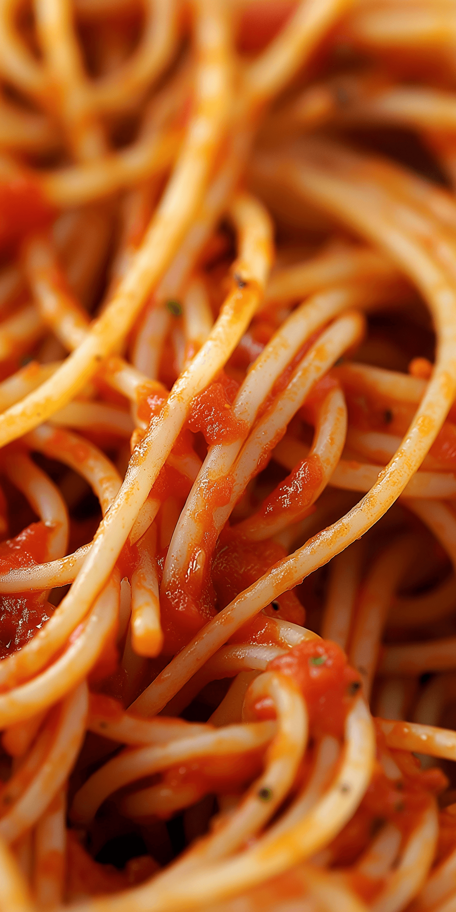 AI generated: Extreme close-up, a plate of spaghetti with marinara sauce,, photorealistic, in the style of high qu...