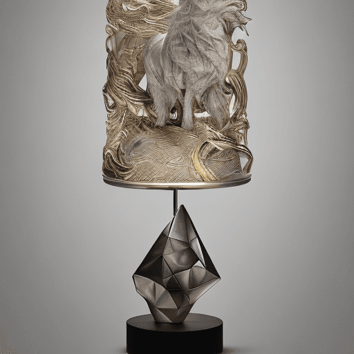 AI generated: a lamp in the style of minimalism with the use of gypsum and metal materials , high detail, simple e...