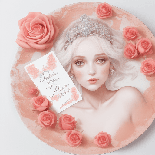 AI generated: Un bijou en corail en forme de visage de femme fatale avec le nom de morjana en lettres blanches sur...