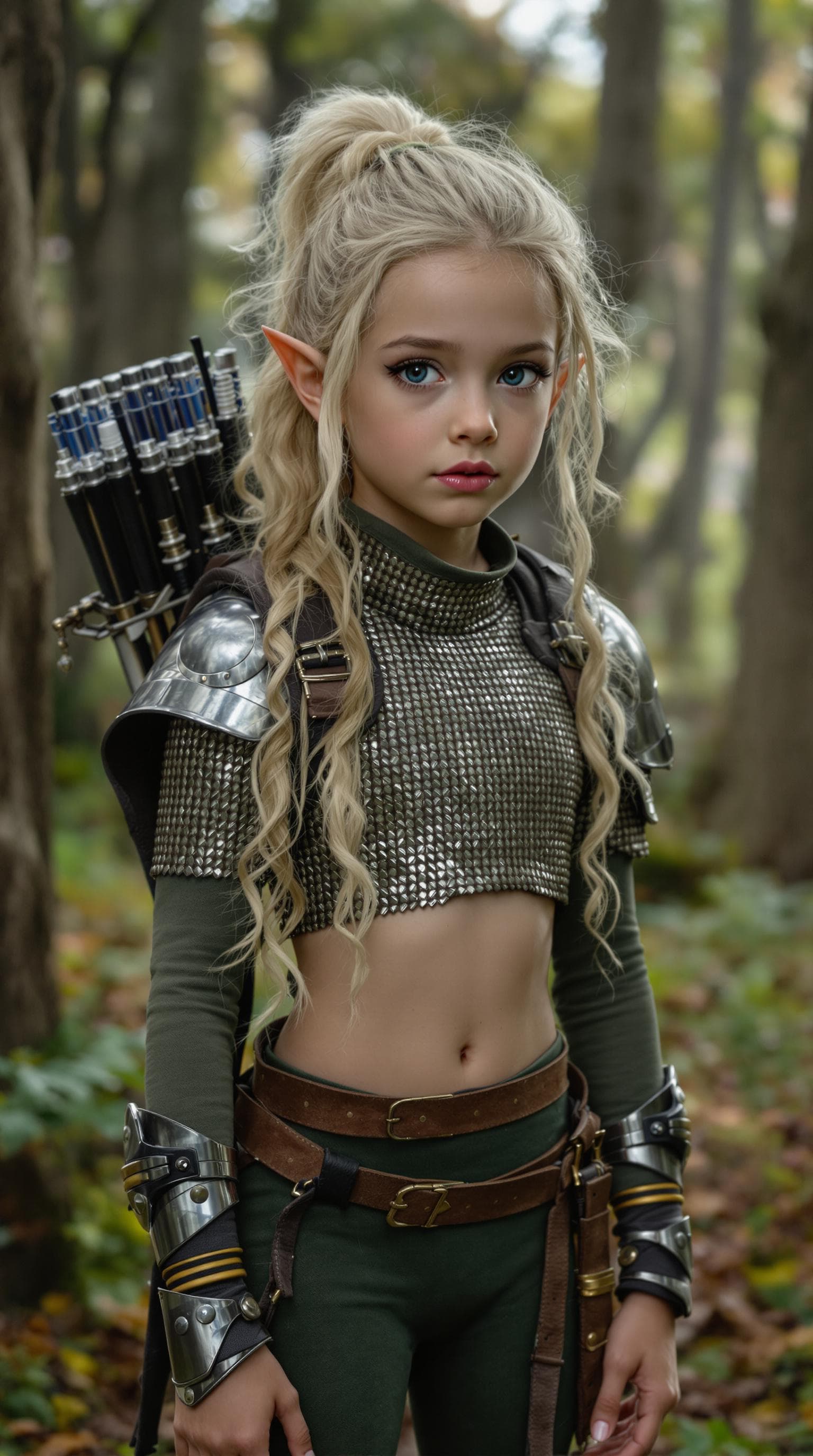 AI generated: a professional photo of a exceptionally beautiful girl in the world (age 7), (seven year old) short ...