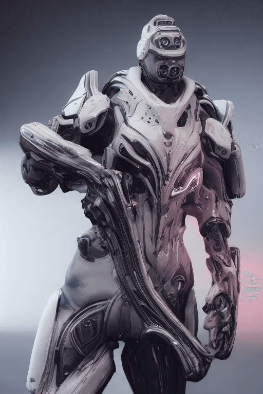 AI generated: dreamlikeart, 3d render of futuristic military cyborg, cyberpunk, warframe, stealth, armored, neon l...
