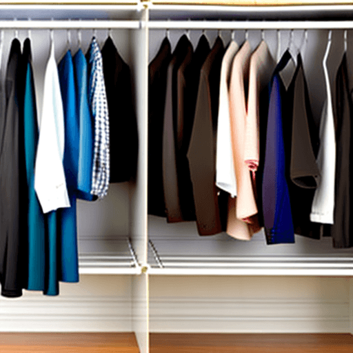 AI generated: rail and hangers in a wardrobe
