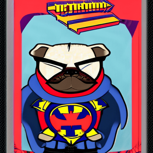 AI generated: pug superhero
