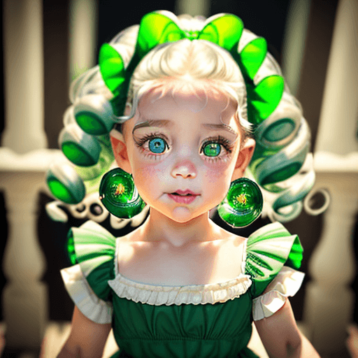 AI generated: realistic, beautiful girl of three years old with white curls, beautiful appearance, cute face, lush...