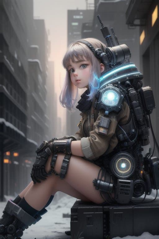 AI generated: end of the world, epic realistic, (hdr:1.4), (muted colors:1.4), in the cyberpunk city, future style...