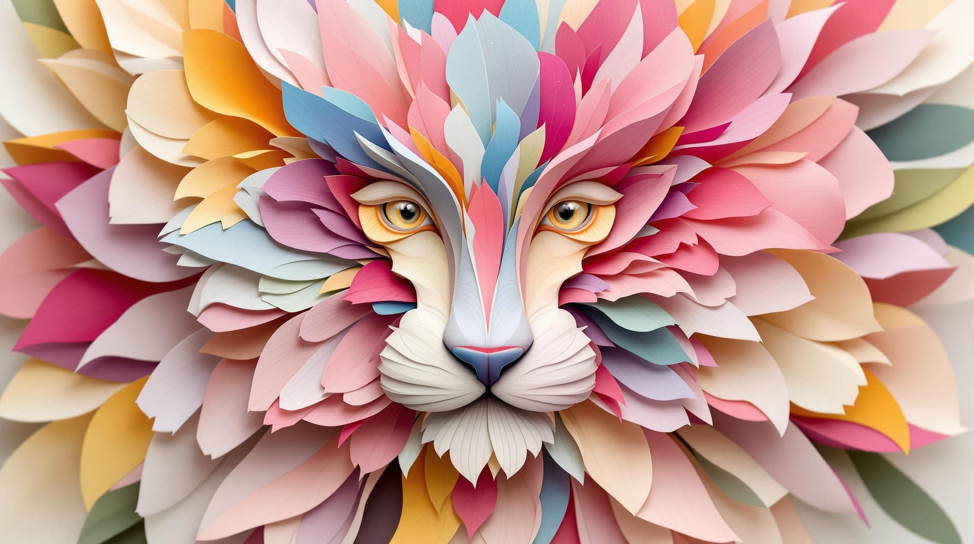 AI generated:  amazing abstract flowers shaped with an animal face