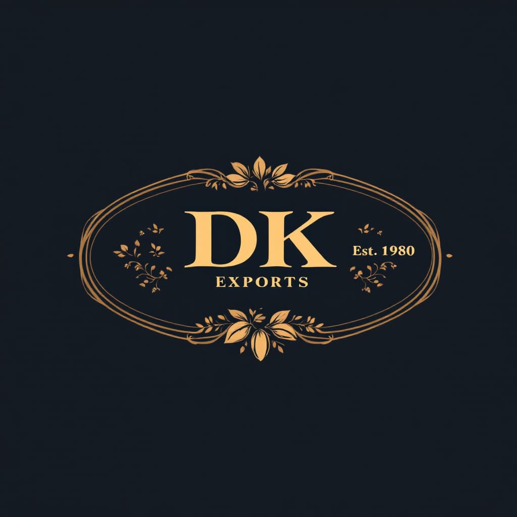 AI generated: Design a professional logo for DK Exports, a global import-export brand specializing in nuts, seeds,...