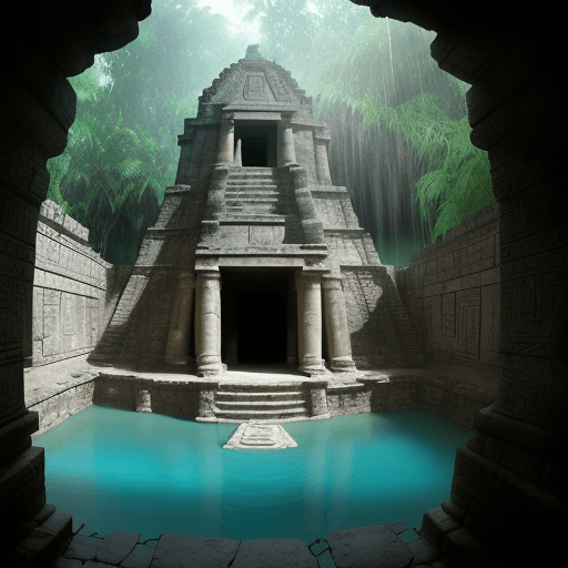 AI generated: Zero Down wide-angle shot, an Indiana Jones Scene. ((enigmatic ambiance)), ((fascinating)), ((timele...