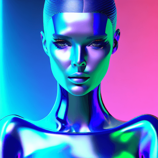 AI generated: the 3d graphic depicts a woman in a futuristic outfit, in the style of liquid light emulsion, azure,...