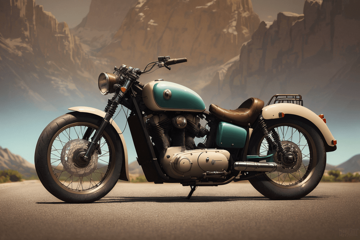 AI generated: old school motorcycle,  style of Sylvain Sarrailh((masterpiece, best quality))