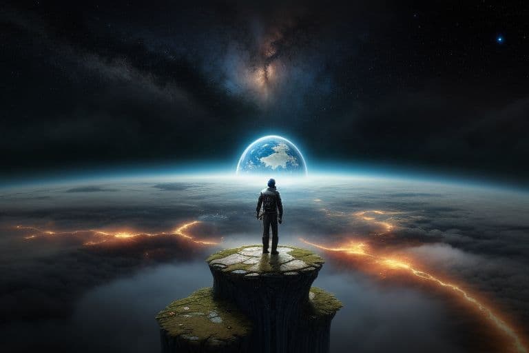 AI generated: a world within a world::5 fantasy art, shot from space, ultra detailed::3