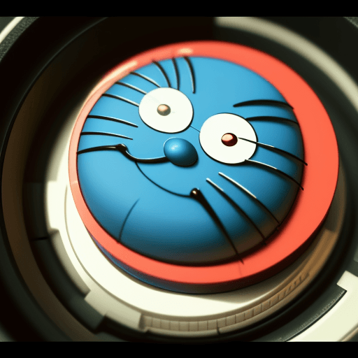 AI generated: macro shot,Doraemon movie photo, colorful, dark shot, film grain, (((facing viewer))), 64 bits Pixel...