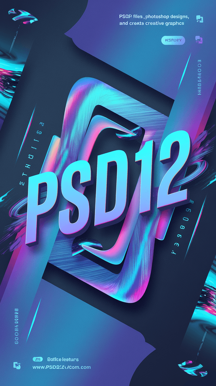 AI generated: A modern and visually striking graphic design promoting PSD files, Photoshop Designs, PSD Templates,...