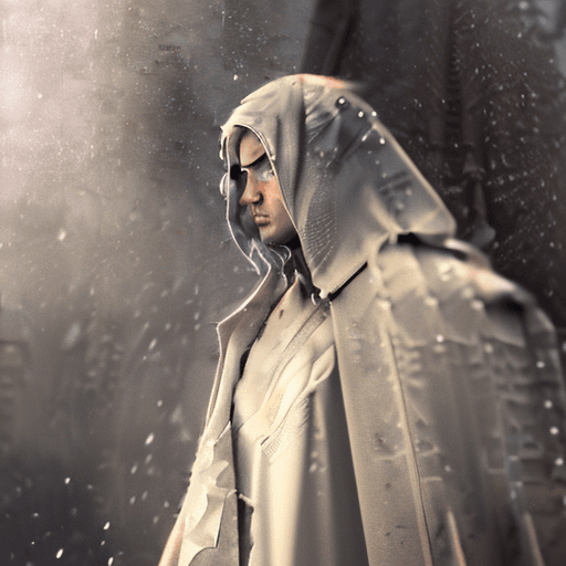 AI generated:  A half body portrait of brutal warrior in armor, legendary warrior, ghost, torn cloak, no face, alo...