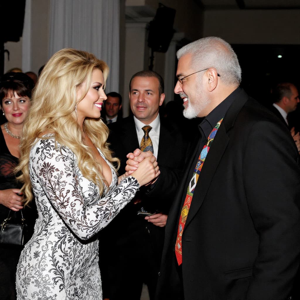 AI generated: Carmen Electra shaking hands with Yasser Arafat.