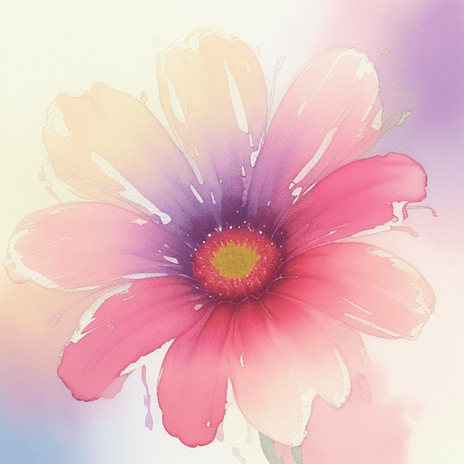 AI generated: A stunning watercolor painting featuring a vibrant and diverse array of flowers, skillfully rendered...
