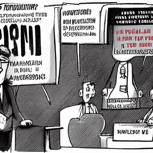 AI generated: Morally corrupt politicians and reporters, extremely detailed