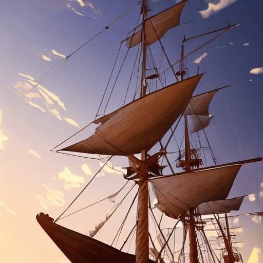 AI generated: photo of a ultra realistic sailing ship, dramatic light, pale sunrise, cinematic lighting, battered,...