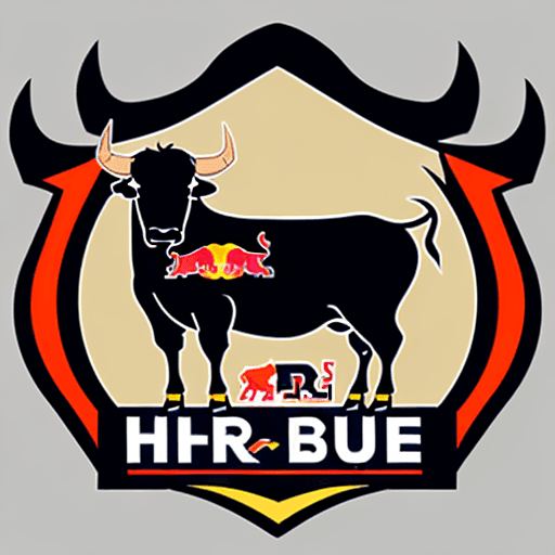 AI generated: Formula 1 minimalist team logo based of an spanish team whose name is HRE and have a minimalist bull...