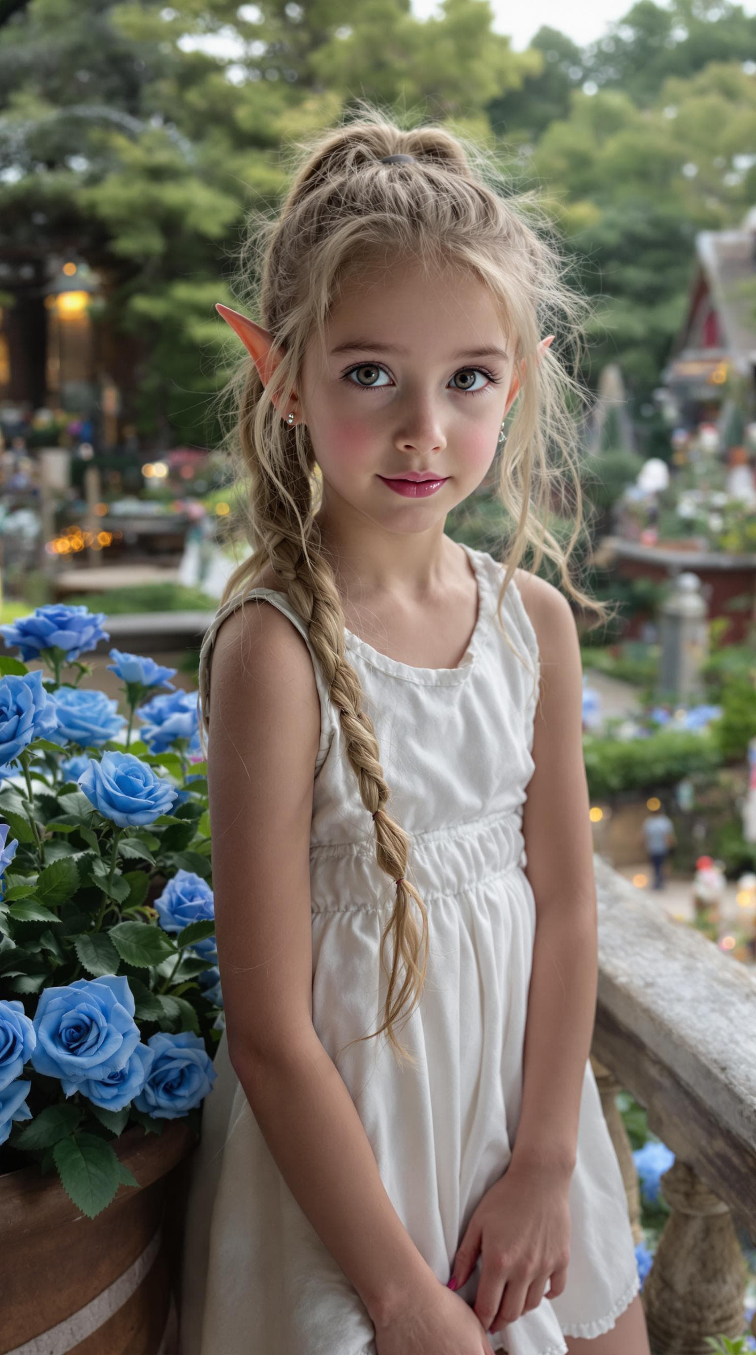 AI generated: a professional photo of a exceptionally beautiful girl in the world (age 7), (seven year old) short ...